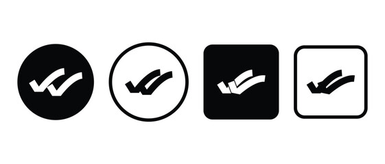 checkmark icon, double tick icon, accept and approved symbol icon.