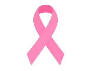Graphic depiction of a looped pink ribbon against a white backdrop