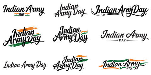 Celebrate Indian Army Day with these elegant typography designs featuring the national flag colors, perfect for social media and patriotic events