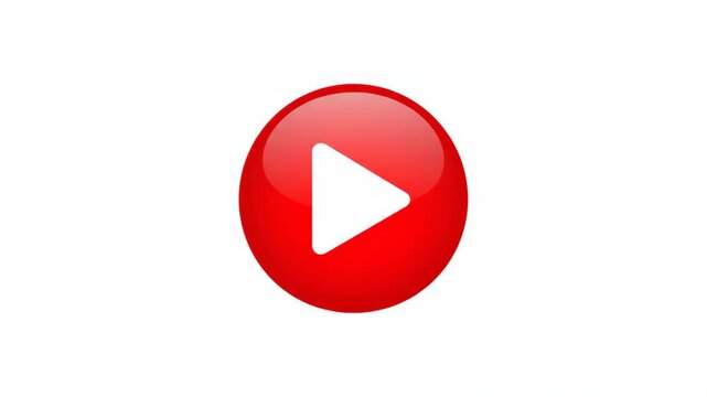 Glossy red circular play button icon with a white triangle in the center, symbolizing media playback.
