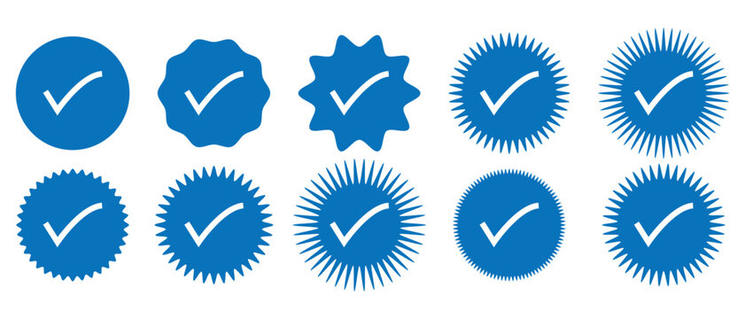 Verified Badge Vector, Instagram and twitter verified badge icon.