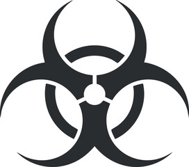 A biohazard symbol indicating potential danger from biological substances and contamination.