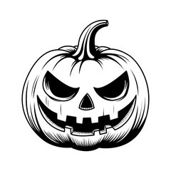 Funny Halloween pumpkin - Jack o'lantern, sketch style. Vector illustration isolated on a white background