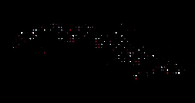 Stylized Particle Formation Revealing Map of Cuba