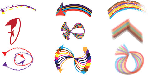 Fototapeta premium Collection of cheerful hand drawn doodles featuring a rainbow crown smiley face hearts flowers lightning bolts and arrows on a white background