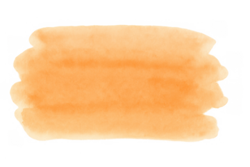 Orange watercolor paint flowing creating an abstract brush stroke design with transparent background