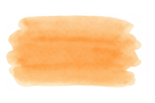Orange watercolor paint flowing creating an abstract brush stroke design with transparent background - Powered by Adobe