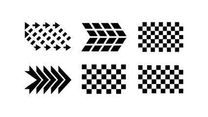 Arrow pattern checkerboard design black and white abstract geometric direction shape vector illustration art