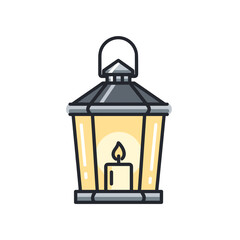 Obraz premium Illuminated lantern with candle light.