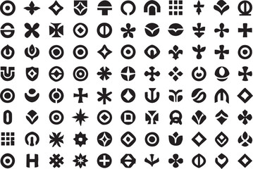 Collection of Abstract Geometric Symbols and Icons