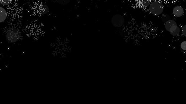 snow flakes and glitter stars falling alpha channel animation,winter snow flakes new year and Christmas  isolated motion design element	 - Powered by Adobe