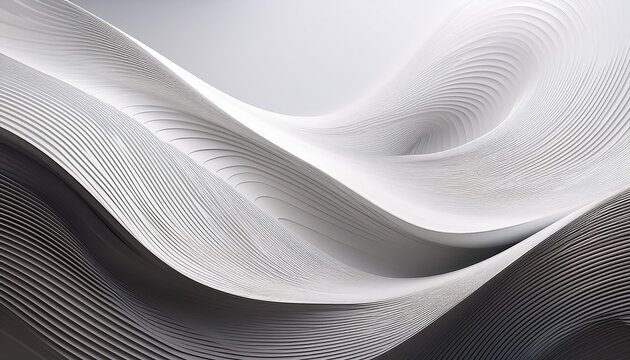 white abstract background with waves creative architectural concept