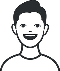 Obraz premium A cheerful illustration of a smiling man displaying a friendly and positive expression.