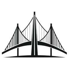 Fototapeta premium A stunning vector illustration of the iconic Golden Gate Bridge in San Francisco, a landmark of steel architecture spanning the bay