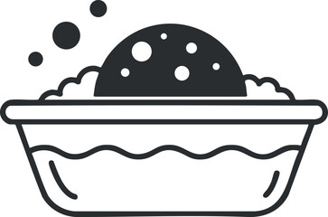 Fototapeta premium A simple illustration of a bowl filled with ice cream and decorative toppings.