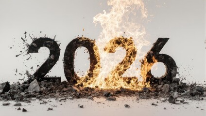 Fiery End to 2026 - A Symbolic Representation of Change.