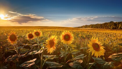 sunflower in the field summer end of summer