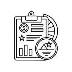 Financial data on clipboard art on transparent background