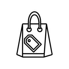 Shopping bag with a tag icon on transparent background