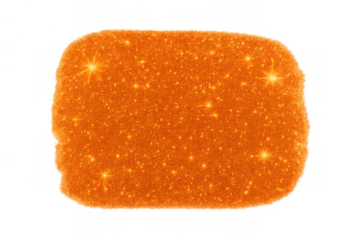 Orange glitter sparkling texture on transparent background, shiny abstract festive glowing vibrant design element