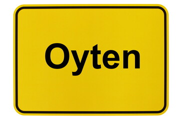 Illustration eines Ortsschildes der Gemeinde Oyten in Niedersachsen	
