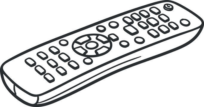black and white tv remote control clip art preview