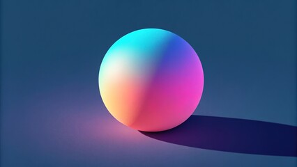 Gradient sphere casting colorful shadows in a calm, minimalist setting