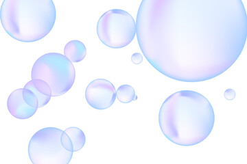 Abstract modern realistic gradient bubbles for wallpaper design. 3D gradient background. Drawing style. Trendy vector style.