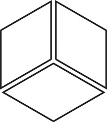 Isometric Cube Block Diagram Icon Vector Shape 3D Geometric Prism Solid Figure Abstract Structure Polygonal Frame Connection Technology Box Template
