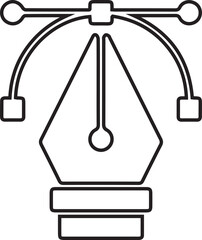 Sleek Vector Pen Tool Icon for Graphic Design Applications and Software Interfaces Creative Element Illustration Modern Style on Transparent Background