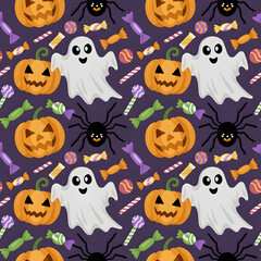 Naklejka premium halloween seamless background