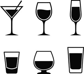A collection of drinking glass icons