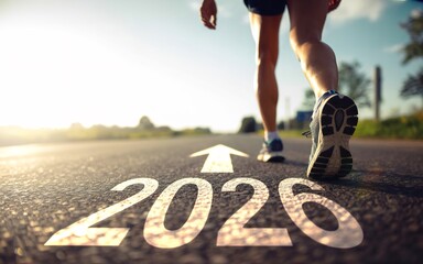 New year resolution running goals for success in the year ahead and healthy lifestyle choices
