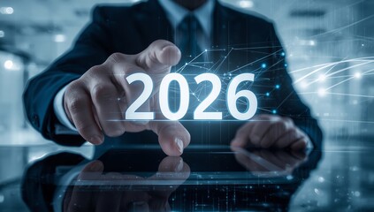 Business strategy planning for the year 2026 digital future and technology innovation concept