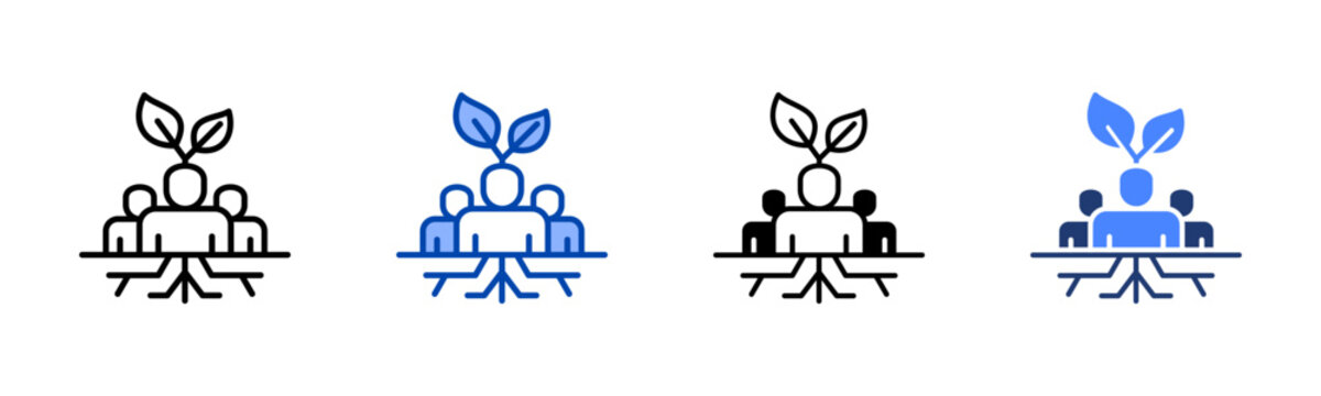 Grassroots icon set multiple style collection