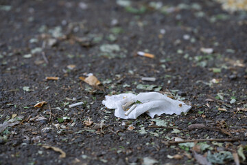 A piece of paper laying on the ground