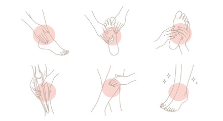 Collection of human body parts experiencing pain and discomfort.