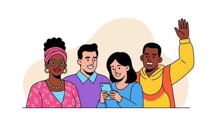 Diverse Group of Friends Socializing and Connecting.