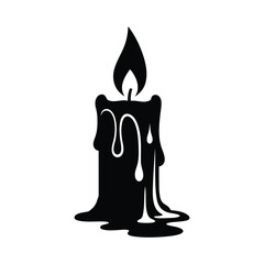 Burning candle, with dripping wax remembrance hope and spirituality