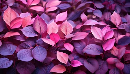 Obraz premium beautiful pink and purple leaves create a stunning backdrop for nature photography and botanical art