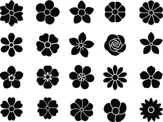A collection of minimalist flower shapes