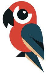 Abstract geometric parrot vector, colorful flat modern bird illustration