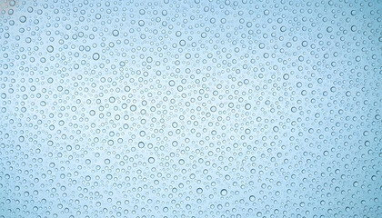 Water droplets on glass surface for background. Blue liquid condensation texture for product overlay, branding mockup.