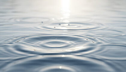 Serene Water Ripples with Gentle Sunlight, Abstract Nature Background for Wellness and Tranquility