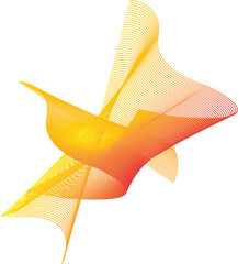 Abstract Gradient Wing-Like Flowing Lines Artwork