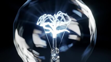 Dynamic Glowing Idea Lightbulb with a pulsing, electric brain-like filament, igniting bright innovation and inspiring new solutions.