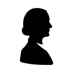 Elegant Woman's Silhouette Profile with Graceful Hairstyle and Classic Attire Portrayal