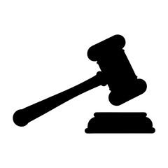 Black Silhouette of a Gavel and Sounding Block, Symbols of Law