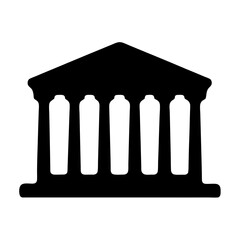 Fototapeta premium Iconic Representation of a Classical Building with Columns in a Simplified Style