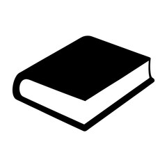 Isometric vector image showing a closed book in black and white style